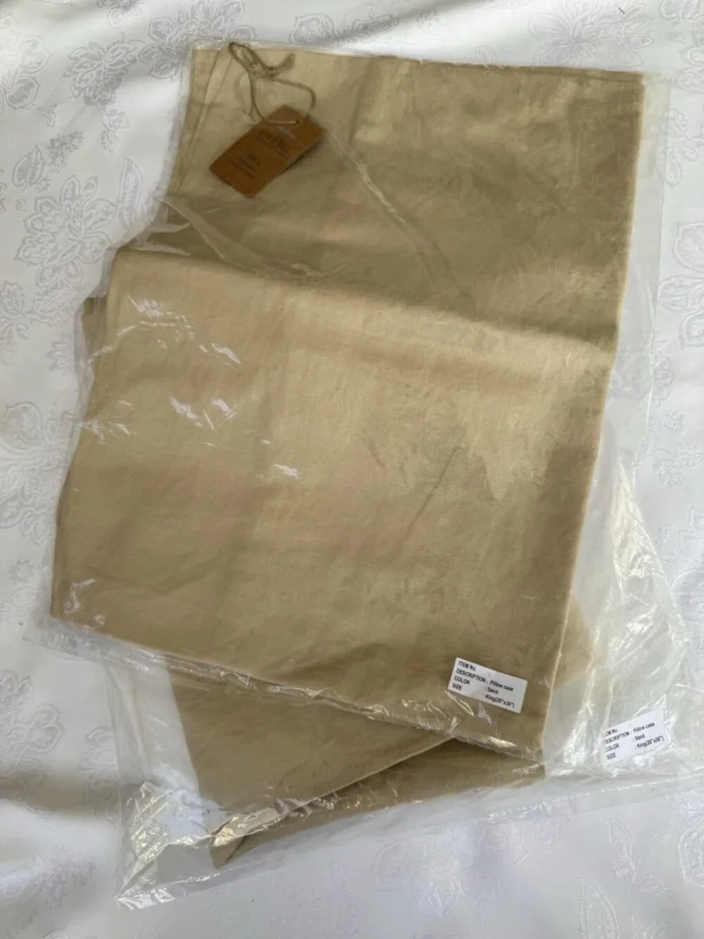 Dr Flax Sand King Linen Pillow Case Cover Slip Pillowcase French Country NEW